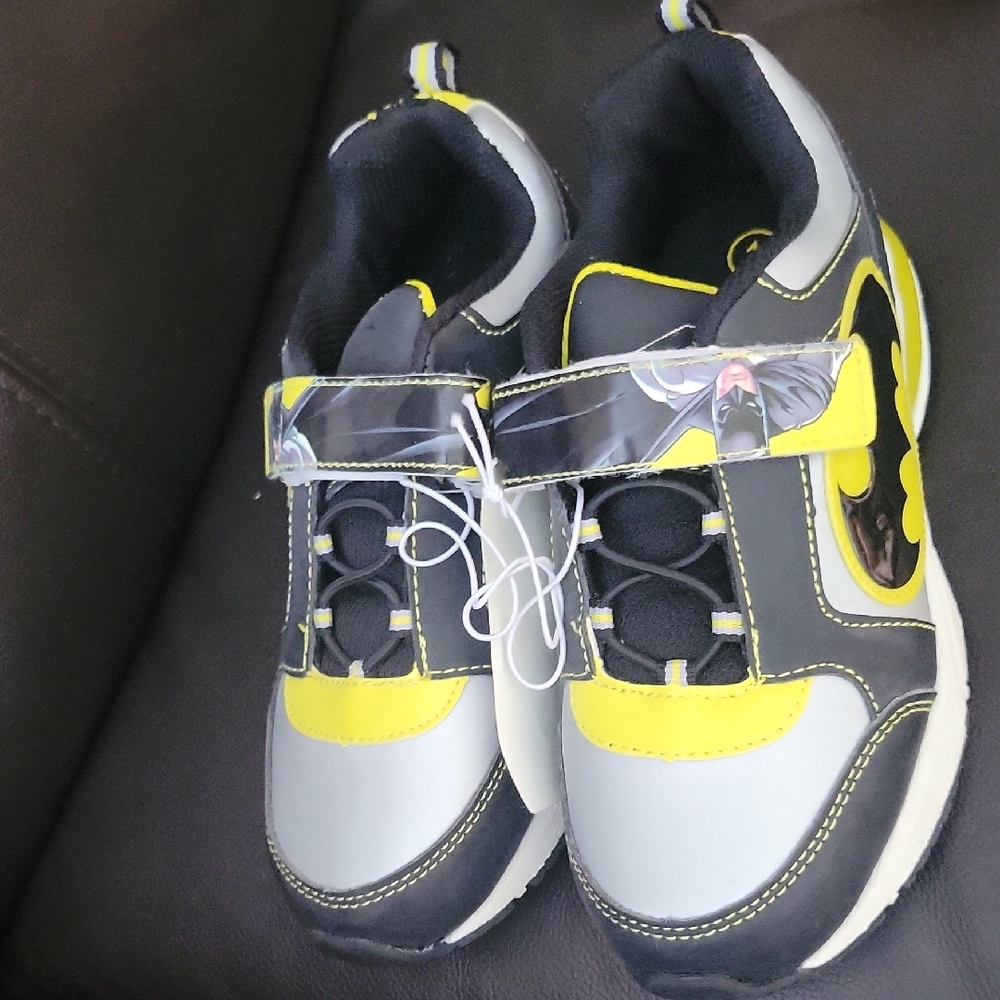 Kids Batman Themed Sneakers - Black and Yellow